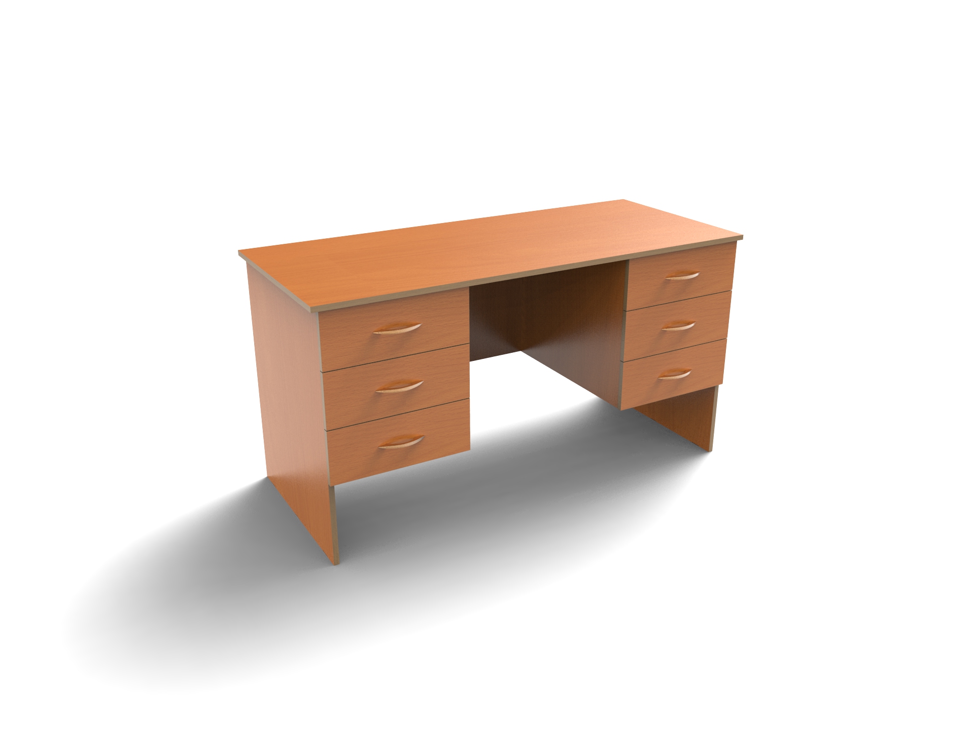 带3个抽屉的两列桌子